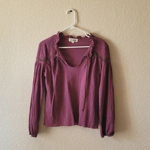 Purple long sleeve blouse